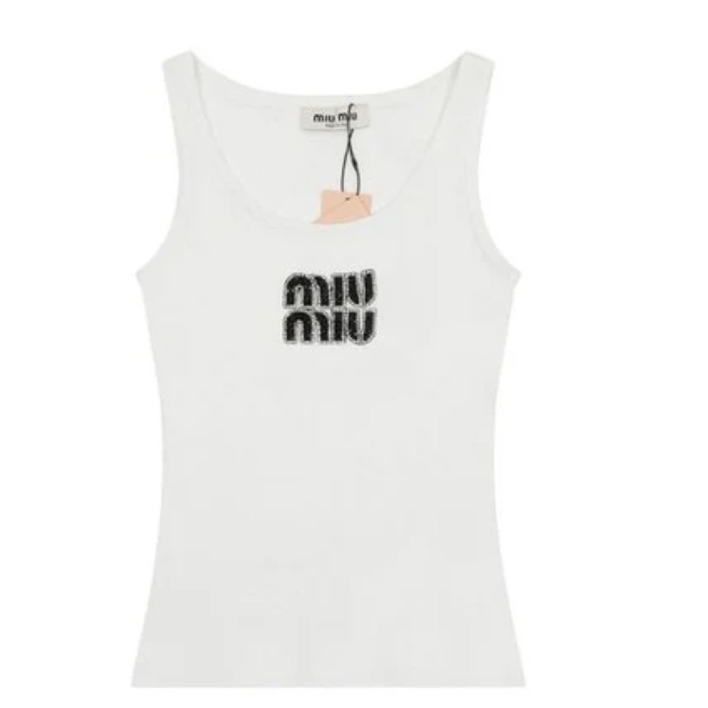 Miu Miu Tank Top White Size Small New With Tags